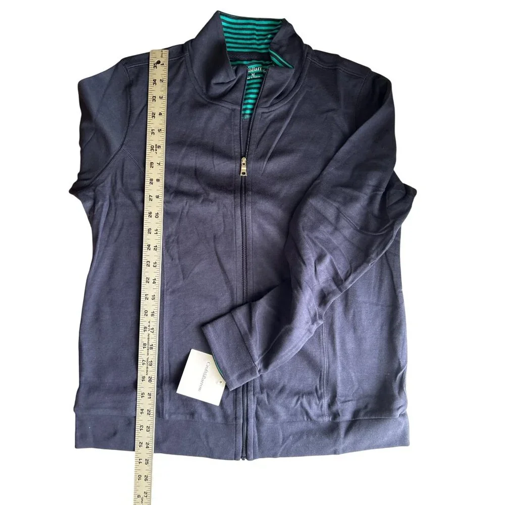Croft & Barrow Navy Full-Zip Jacket M Cotton/Poly Blend Everyday Wear - Picture 7 of 8